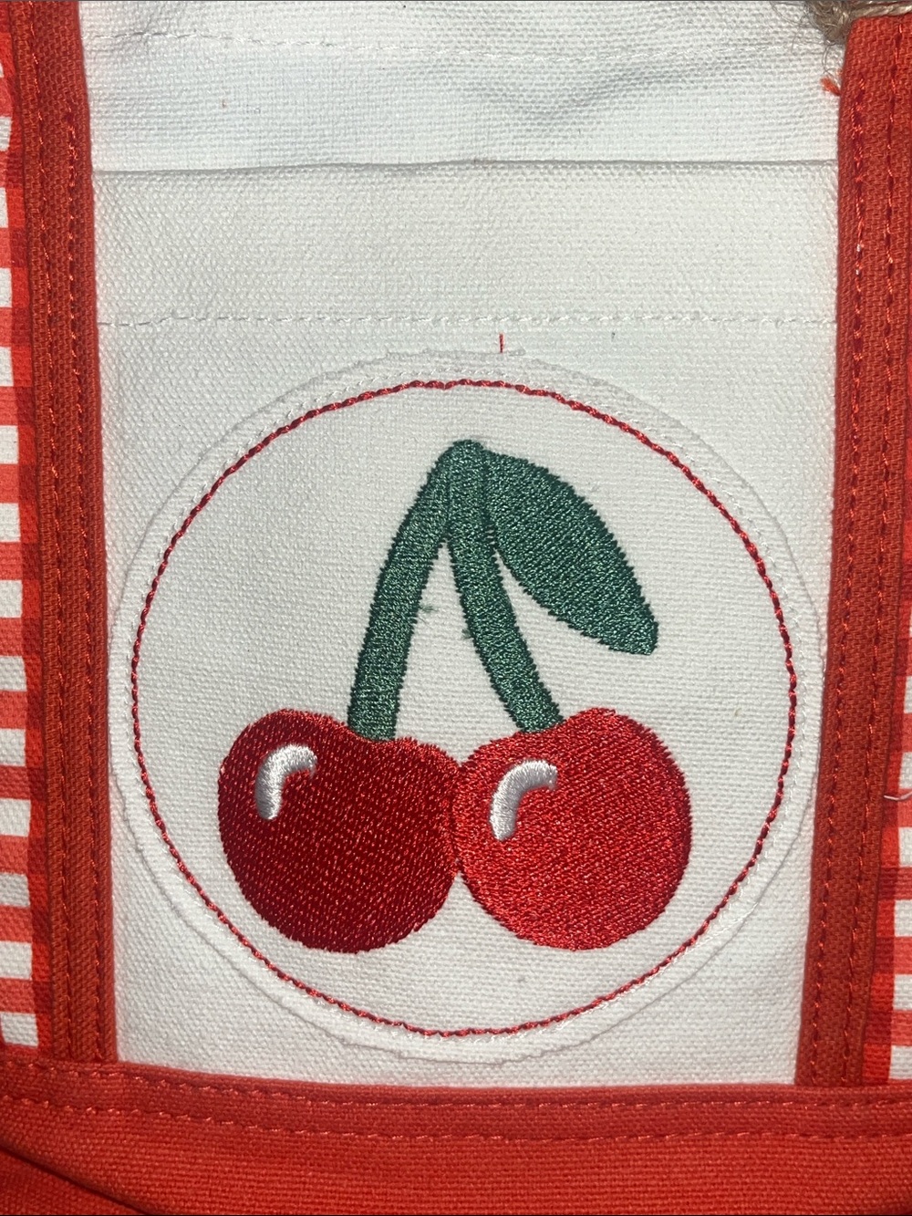Martha Stewart Red Cherry Canvas Tote - Picture 3 of 6
